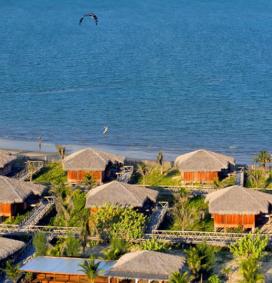 vue aérienne du Jaguaribe Lodge à Pontal de Maceio au bord de l 'ocean