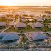 vue aérienne des Lodges Jaguaribe à Pontal de Maceio au coucher de soleil