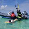 assistance bteau pour le cours de kite a Ste Anne Guadeloupe