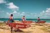 windsurfers au club dunkerbeck à bonaire sur le spot de lac bay