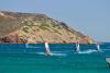 Quelques windsurfeurs sur le spot de Palekastro en Crète