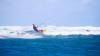 Roller en kitesurf strapless à la passe avec le centre kitesurf Osmosis sur le spot de Anse la raie a Rodrigues