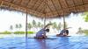 Séance de Yoga à l'hôtel Kitesurfing lanka sur le spot de Kalpitiya au Sri Lanka