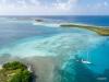 Vue aérienne du bateau El Chaito à Los Roques au Venezuela
