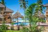 Vue jardin à l'hôtel Mahali à zanzibar sur le spot de kitesurf à Paje