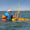 cours de kitesurf sur le spot de Limnos avec le centre KBC