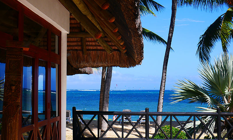 Vue spot kitesurf et windsurf du Morne a Maurice depuis hotel Riu Le Morne