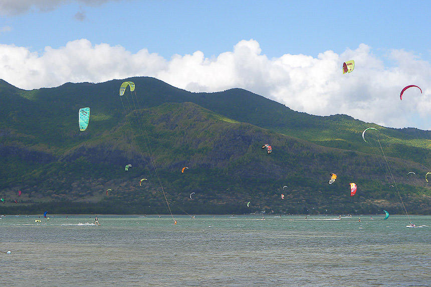 L'un des spots les plus réputés en kitesurf Le Morne à l'île Maurice