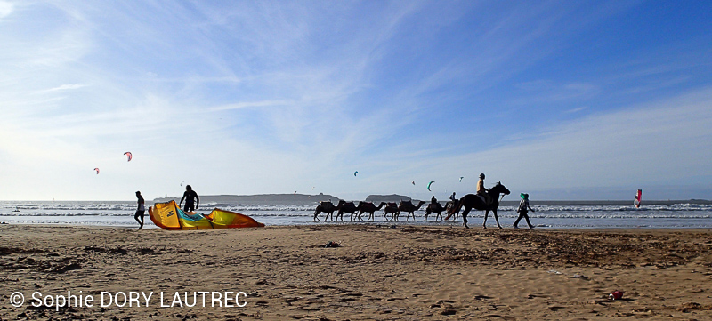 Vue ensemble du spot de kitesurf et windsurf du spot Essaouira