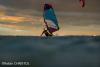 Marion MORTEFON en freeride windsurf sur le spot de Tarifa