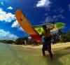 Jibe sur le spot de Saint martin aux Antilles
