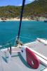 Proue du catamaran Wind Adventures sur le spot de Saint Martin