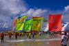 Voiles de bateaux sur le spot du Vauclin en Martinique aux Antilles