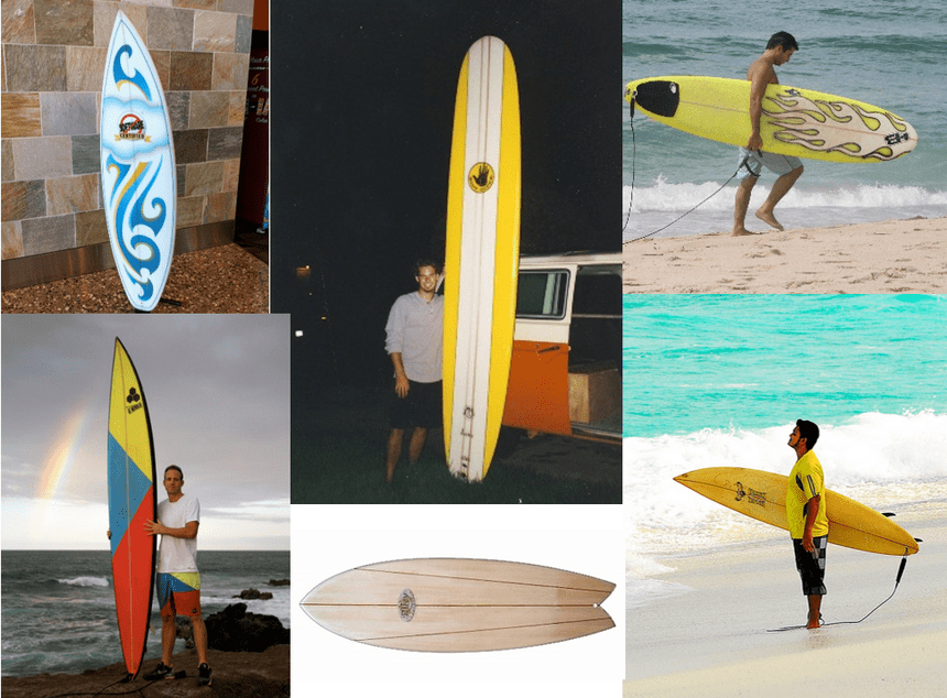 Tous les types actuels de planches de surf